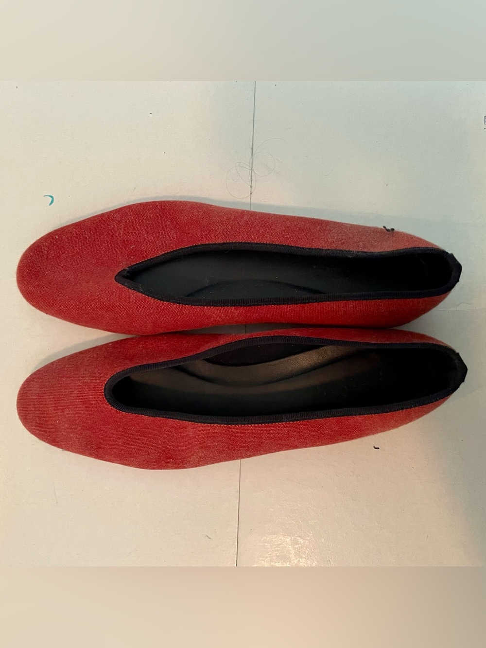 Alex Mill Juliet Italian Flats Womens Red Canvas Ballet Flats